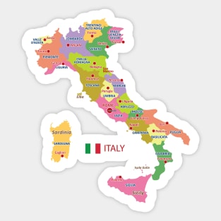 Administrative map of Italy Sticker